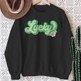 Lucky St Patrick's Day Retro Sweatshirt Gifts for Old Women