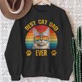 Lustige Katzeatertag Retrointage Papa Best Cat Dad Ever Sweatshirt Geschenke für alte Frauen