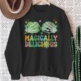 Magically Delicious Hippie St Patrick's Day Skeleton Charms Sweatshirt Gifts for Old Women