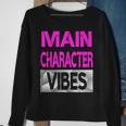 Main Character Vibes Pink Color Graphic Sweatshirt Gifts for Old Women