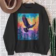 Majestic Eagle Silhouette Freedom's Colors Sweatshirt Gifts for Old Women