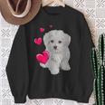 Maltese Dog And Heart Dog Sweatshirt Geschenke für alte Frauen