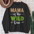 Mama Of The Wild One Zoo Animal 1St Birthday Safari Theme Sweatshirt Gifts for Old Women