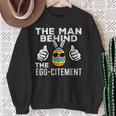 Man Behind Eggcitement Easter Pregnancy Announcement Dad Sweatshirt Gifts for Old Women