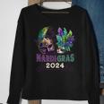Mardi Gras 2024 Jester Feather Masks Carnival Parade Party Sweatshirt Gifts for Old Women