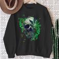 Marijuana Skull Smoke Weed Cannabis 420 Pot Leaf Sugar Skull Sweatshirt Gifts for Old Women