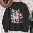 Memorial Day Cat Kitten 4Th Of July Patriotic Usa Flag Sweatshirt Gifts for Old Women