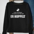 Men's Der Hase Hoppelt Hase Hoppelt Fun Black Sweatshirt Geschenke für alte Frauen