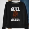 Mess With The Bull You Get The Horns Cowboy Wisdom Farmer Sweatshirt Gifts for Old Women