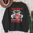Metalhead Heavy Metal Angry Music Makes Me Happy Metal Fan Sweatshirt Gifts for Old Women