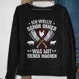 Metzger Was Mit Tieren Text In German Sweatshirt Geschenke für alte Frauen