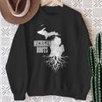 Michigan Roots Vintage Pride State Map Sweatshirt Gifts for Old Women