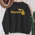 Michigangster Gold Detroit Michigan Midwest Mitten Sweatshirt Gifts for Old Women