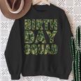 Military Green Camouflage Pattern Matching Birthday Squad Sweatshirt Gifts for Old Women
