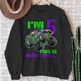Monster Truck Are My Jam 5 Year Old Boys 5Th Birthday Party Sweatshirt Gifts for Old Women