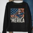 Motocross Racer Dirt Bike Merica American Flag Sweatshirt Gifts for Old Women