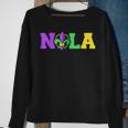 New Orleans Nola In Mardi Gras Colors And Fleur De Lis Sweatshirt Gifts for Old Women