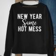 New Year Same Hot Mess Resolutions Workout Party Sweatshirt Gifts for Old Women