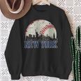 New York Retro Baseball Lover Met At Game Day Sweatshirt Gifts for Old Women