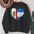 Nicaraguan Mexican Heart Flag Nicaragua Mexico Sweatshirt Gifts for Old Women