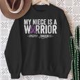 My Niece Is A Warrior Epilepsy Awareness Purple Ribbon Sweatshirt Gifts for Old Women