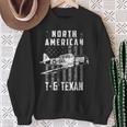 North American T-6 Texan Warbird Us Flag Vintage Aircraft Sweatshirt Gifts for Old Women