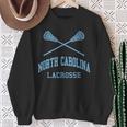 North Carolina Lacrosse Vintage Nc Lax Weathered Sweatshirt Gifts for Old Women