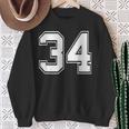 Number 34 Baseball Football Soccer Birthday Sweatshirt Gifts for Old Women
