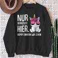 Nurerrückte Hier Komm Einhorn Wir Gehen Sarcasmus Sweatshirt Geschenke für alte Frauen