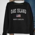 Oak Island North Carolina Nc Vintage American Flag Sports Sweatshirt Gifts for Old Women