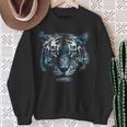 Obra De Arte De Tigre Ojos Azules Arte Animal Tigre Camisa de entrenamiento Regalos para ancianas