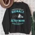 Olter Mann Beim Badminton Player S Sweatshirt Geschenke für alte Frauen