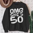 Omg She's 50Th Birthday Crew 50 Year Old Birthday Squad Sweatshirt Gifts for Old Women