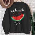 Palestine Map Watermelon Arabic Calligraphy Sweatshirt Geschenke für alte Frauen