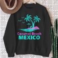 Palm Tree Sunset Summer Vacation Mexico Cozumel Beach Sweatshirt Gifts for Old Women