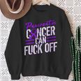 Pancreatic Cancer Fuck Off Purple Ribbon Support Sweatshirt Gifts for Old Women