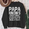 Papa Knows Everythingintage Opa Dad Witzeatertag Sweatshirt Geschenke für alte Frauen