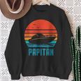 Papitän Motorboot Bootsführerscheinatertag Papa Kapitän Sweatshirt Geschenke für alte Frauen