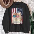Patriotic Cat Meowica Af 4Th Of July Usa American Flag Sweatshirt Gifts for Old Women