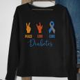 Peace Love Cure Grey Blue Ribbon Type 1 Vintage Diabetes Sweatshirt Gifts for Old Women