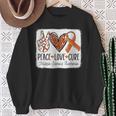 Peace Love Cure Ms Warrior Multiple Sclerosis Awareness Sweatshirt Gifts for Old Women