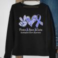 Peace Love Cure Periwinkle Ribbon Esophageal Cancer Sweatshirt Gifts for Old Women