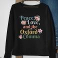 Peace Love And The Oxford Comma English Grammar Humor Joke Sweatshirt Gifts for Old Women