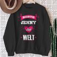 Personalisiertes Sweatshirt Beste Jenny der Welt in Schwarz, Unikat Design Geschenke für alte Frauen