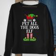 Pet All The Dogs Elf Family Matching Christmas Elf Pajama Sweatshirt Gifts for Old Women