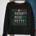 Petty Family Name Xmas Naughty Nice Petty Christmas List Sweatshirt Gifts for Old Women