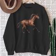 Pferd Braun Hengst Brauner Schwarze Mähne Sweatshirt Geschenke für alte Frauen