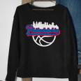 Philadelphia Vintage Basketball Script City Skyline Fan Sweatshirt Gifts for Old Women