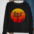 Phoenix Rising Fire Rebirth Fire Bird Vintage Retro Sunset Sweatshirt Gifts for Old Women