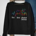 Physical Therapist Therapy Assistant Tie Dye Heartbeat Heart Sweatshirt Gifts for Old Women